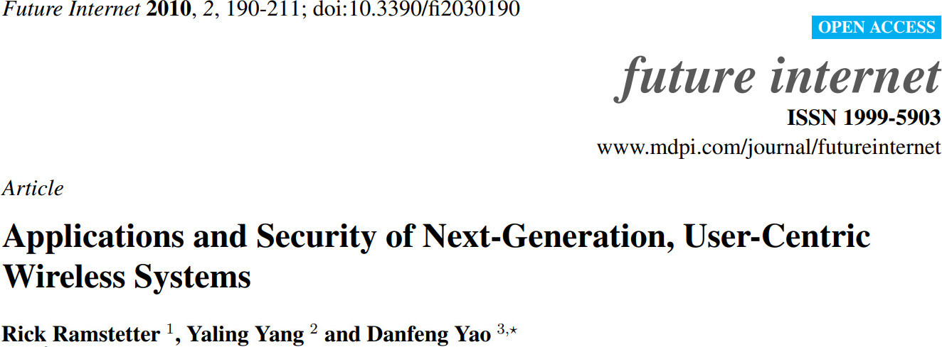 Title content of Applications and Security of Next-Generation, User-Centric Wireless Systems